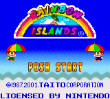 Rainbow Islands title screen for GameBoy Color
